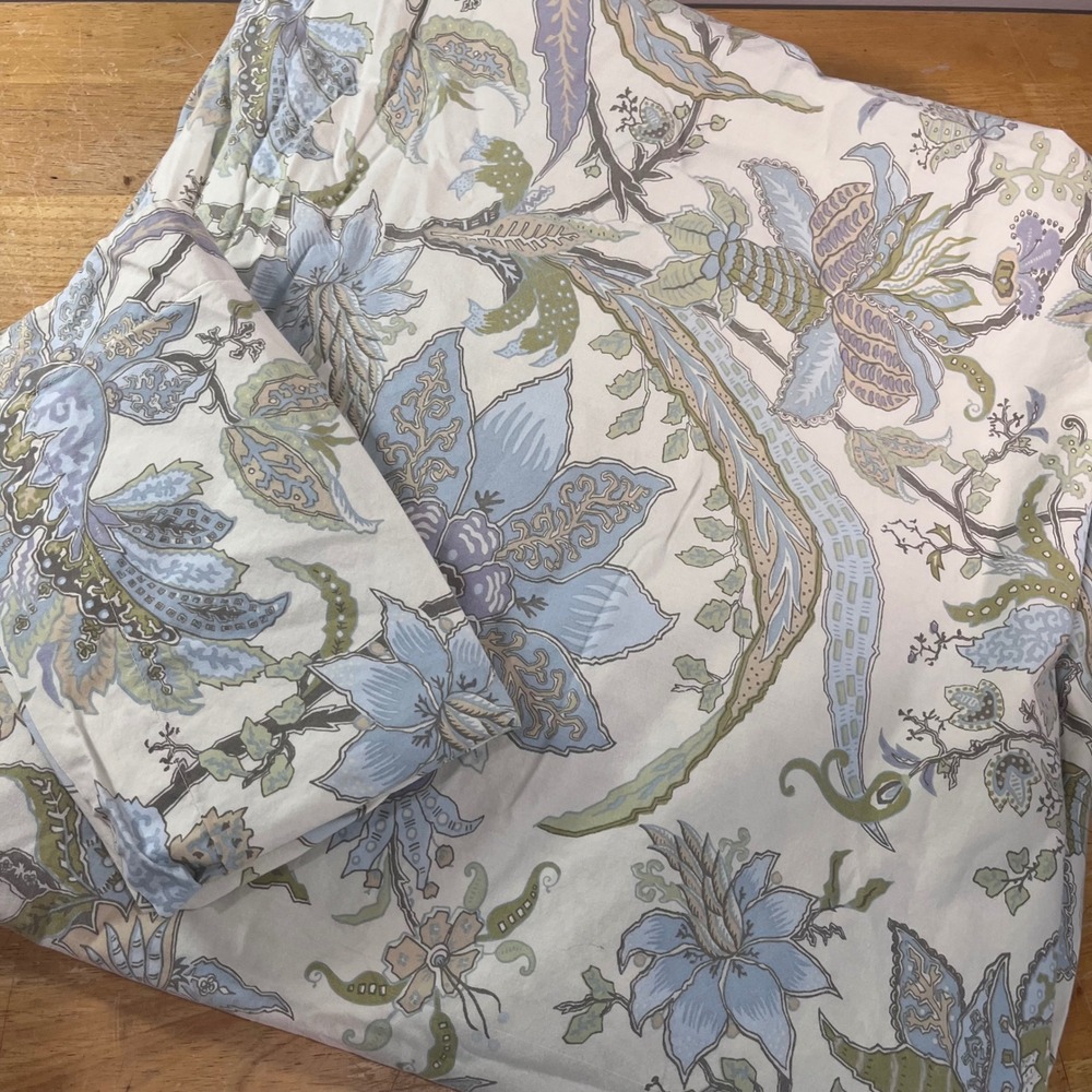 Pottery Barn Brigette Duvet Cover Set Full/Queen Blue Floral Paisley Jacobean